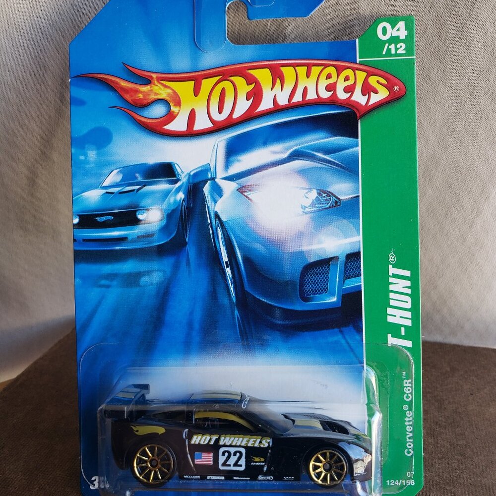 Hot Wheels CORVETTE C6R Black 124 2007 TREASURE HUNTS Series 4/12 Gold 10SP 1:64